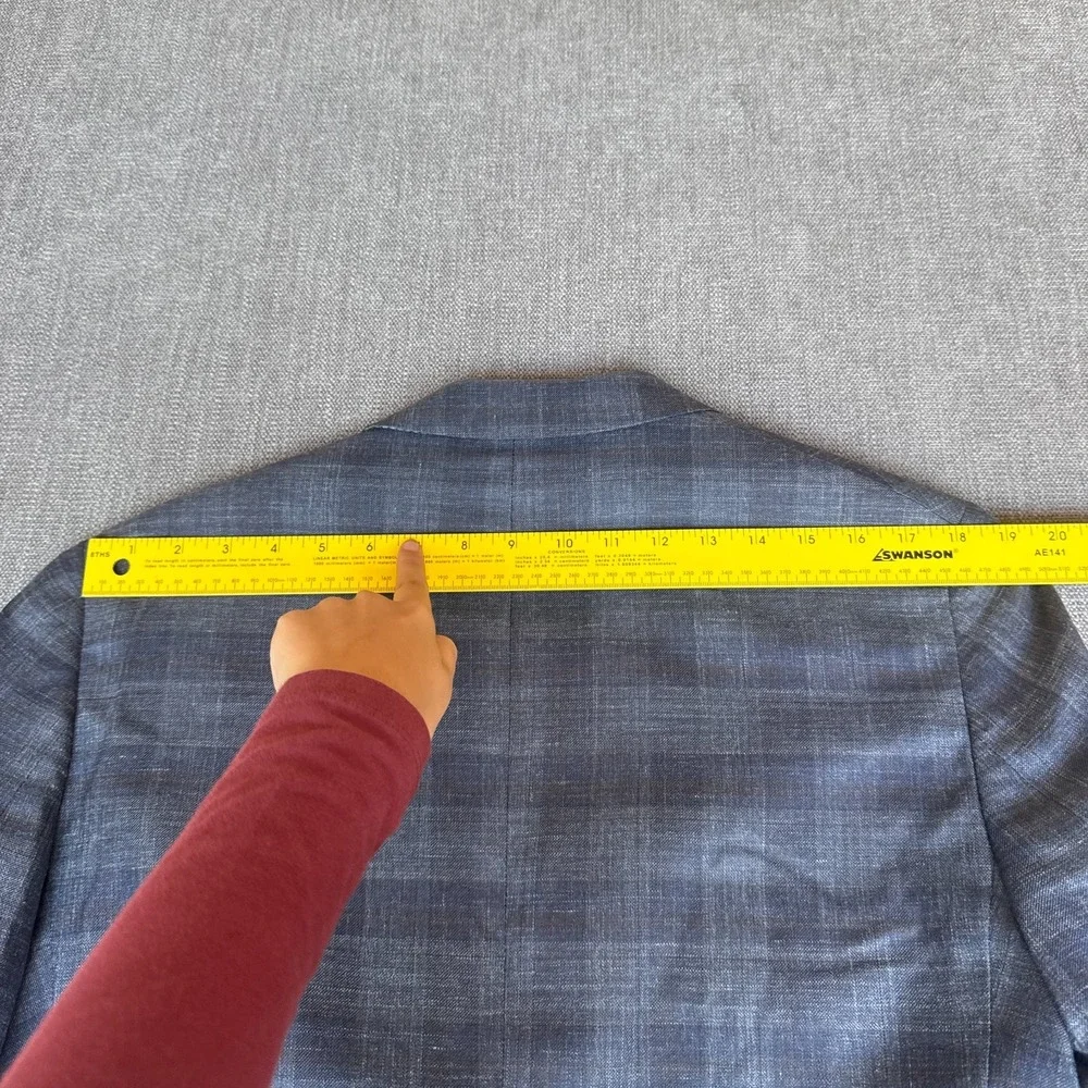 Malibu Clothes Prossimo Loro Piana Blazer Jacket Mens 40R Blue Plaid Wool Blend